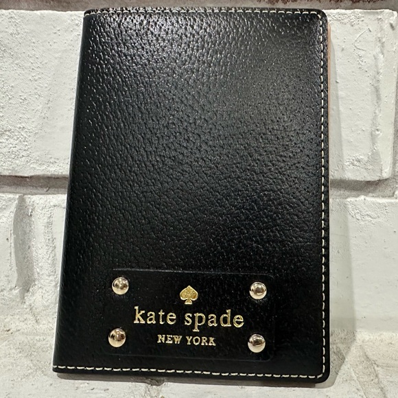 kate spade Accessories - Kate Spade Black Leather Passport Holder NWOT